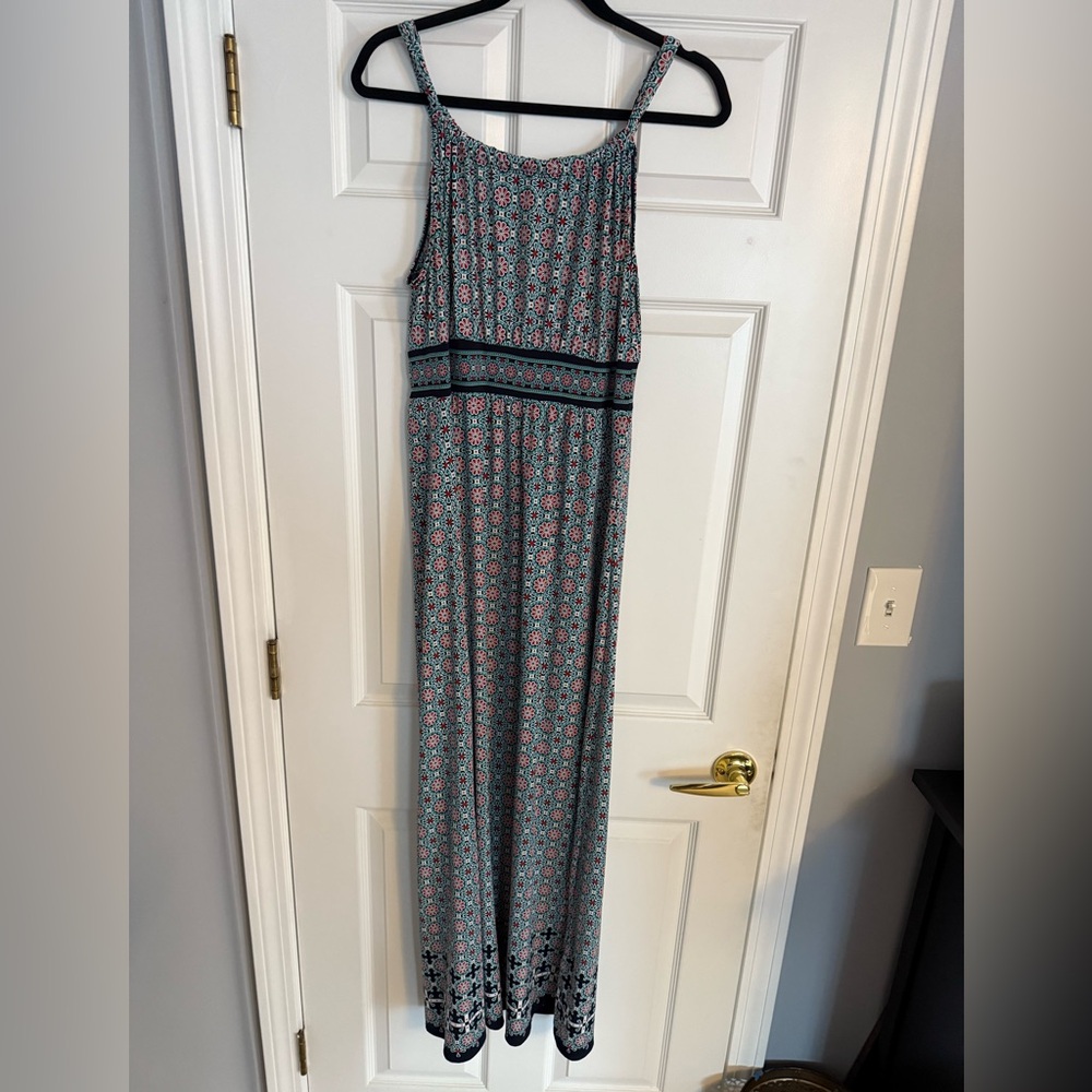 Max Studio Geometric Maxi Dress - Blue and Red